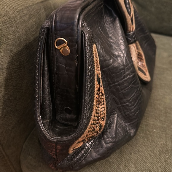 Black Snakeskin Handbag by Sylvia - Picture 7 of 9